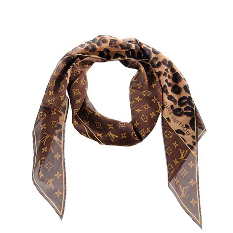 louis vuitton brown monogram scarf|louis vuitton leopard scarf.